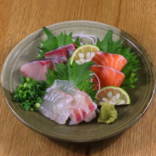 Three types of sashimi platter