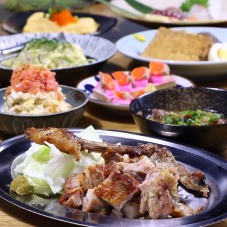 《每场宴会◎》2H Maruefu还附赠无限畅饮。享用生鱼片、蒜烤大腿肉、三文鱼等10道菜品。