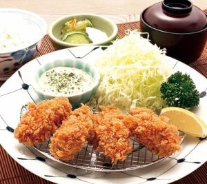 かきフライ定食(大)~かき5個~