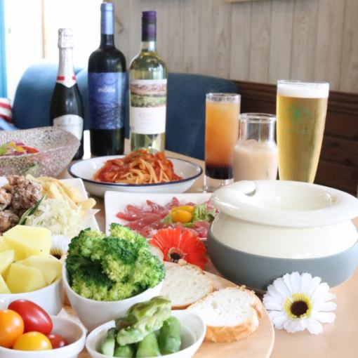 ☆Very popular with girls☆All-you-can-eat cheese fondue course 8 dishes + 2 hours of all-you-can-drink included 3,850 yen