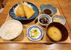 境港のアジフライ定食 2尾