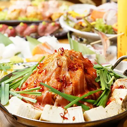 11/4~【選べる鍋】豚チゲ鍋・大山鶏豆乳鍋・海鮮鍋/藁焼鰹&サーモン全10品☆130種2時間飲放題