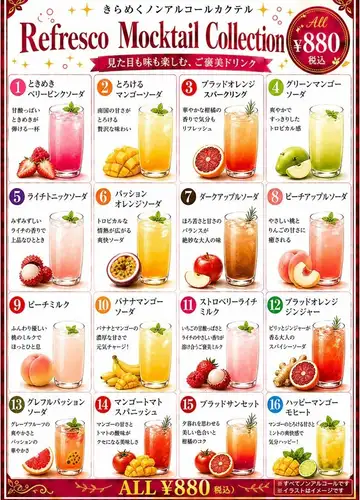 新菜單：16種無酒精雞尾酒