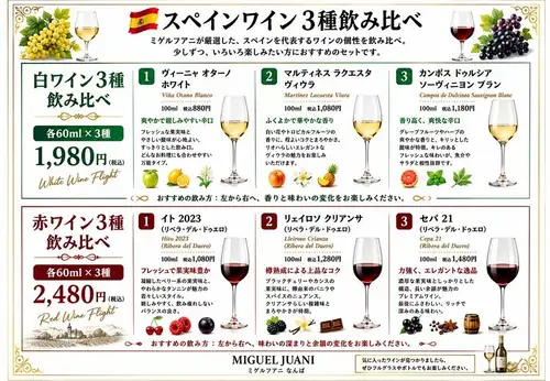 品嚐三種西班牙葡萄酒