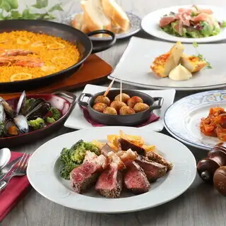 【2時間飲み放題付き】和牛と世界チャンピオンのパエリア・デザート付き「スペシャルコース」