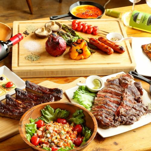 【パーティプラン★8品4000円★ドリンクバー付】貸切も可能♪本格BBQ料理が味わえるコース★
