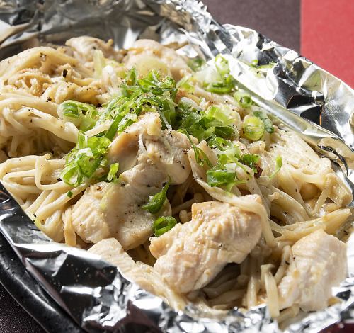 Steamed mushrooms in foil