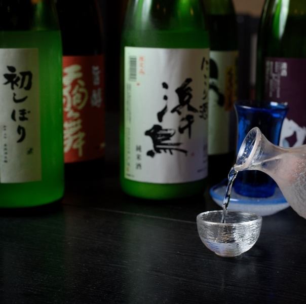 We have a large selection of carefully selected sake ♪
