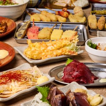 【2時間飲み放題付】3850円(税込)宴会コース！当店名物ブタ串やお刺身も付いたお手軽コース！！