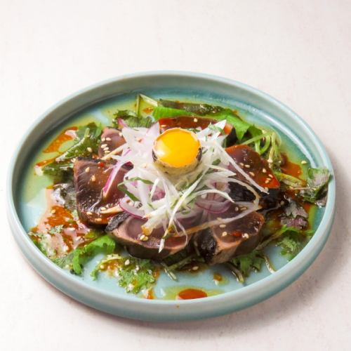 戻り鰹のユッケ風カルパッチョ