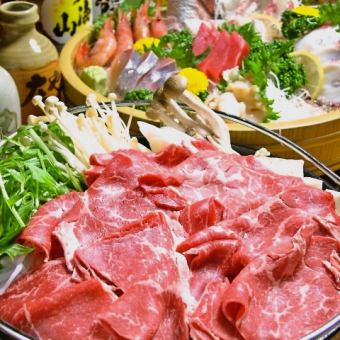 Sado-oki sashimi! [Sado-oki sashimi, Wagyu beef sukiyaki, etc.] 2.5 hours all-you-can-drink + 9 dishes 5,000 yen