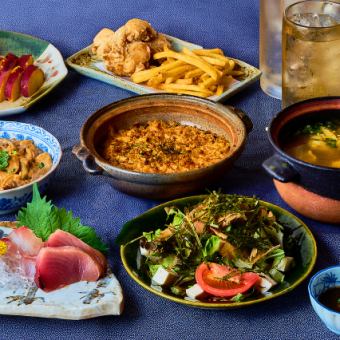 【名物料理入り3,500円コース】名物焼かないレバニラや刺身盛り、土鍋グラタンなど全8品！