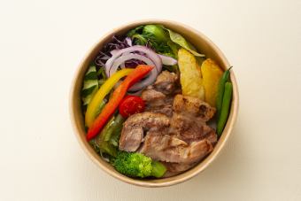 炭火焼きポーク&糸島野菜サラダ