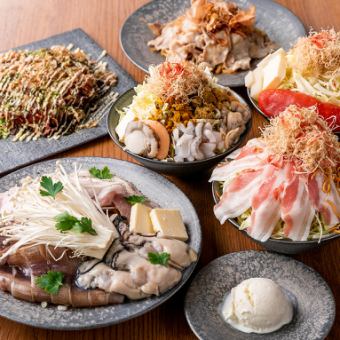 "TSUKISHIMA" Recommended course for customers who are experiencing Tsukishima Monja for the first time, 4 to 7 dishes, 2,739 yen