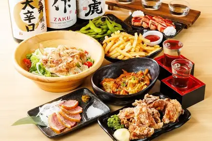 【千鳥コース】合鴨たたきや鶏のからあげなど鶏づくし9品+2時間飲み放題付 3480円(税込)