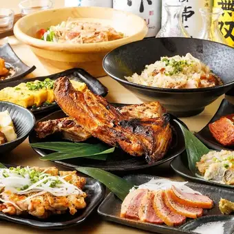 【明日香套餐】尽享鸡肉料理，例如蛋卷和烤本地鸡肉！包含10道菜+2.5小时畅饮。4,980日元（含税）