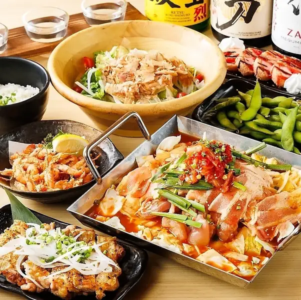 夏の旨辛フェア！【粋鶏コース】特選地鶏と旨辛ちりとり鍋コースで暑い夏をふきとばせ！