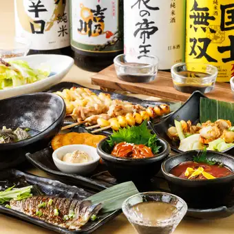 【五福神コース-GOFUKUJIN-】日本酒5種のペアリング&全9品+2.5時間飲み放題6480円⇒5480円