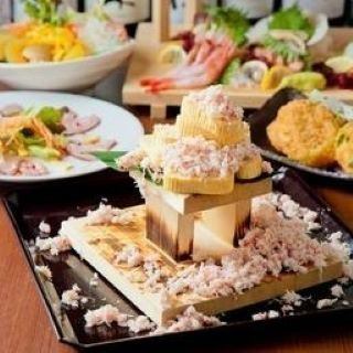 120分飲み放題付全8品◆豪華刺身7種・蟹ぶっかけ出汁巻き玉子等◆5000円⇒4500円