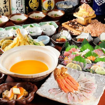 [120 minutes all-you-can-drink included] Sea urchin shabu-shabu course, 10 dishes, 7,000 yen