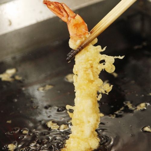 Freshly fried tempura with soba