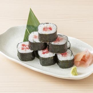 ねぎとろ巻き/穴きゅう巻き/まぐろハラモの鉄火巻き(レギュラー)　各