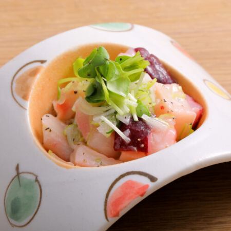 タコのネギ塩レモンマリネ