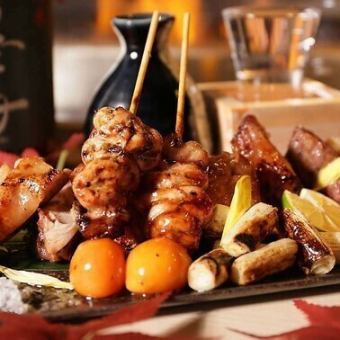 『得々-とくとく-コース』炭火焼き鳥やオアシス胡麻鰤含7品 3時間飲み放題付 4480円⇒3480円