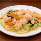 季節野菜とエビ炒め