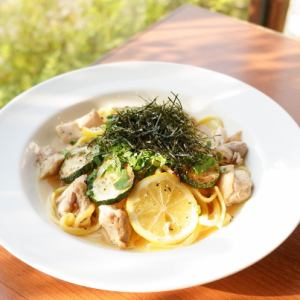 三河地鶏の塩こうじレモンパスタ