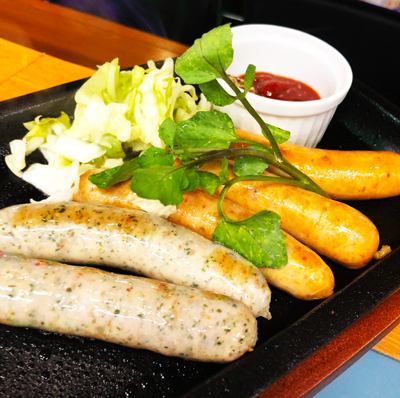 Assortment of 3 types of sausage
