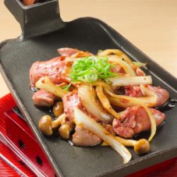 鶏モツの甘辛醤油焼き