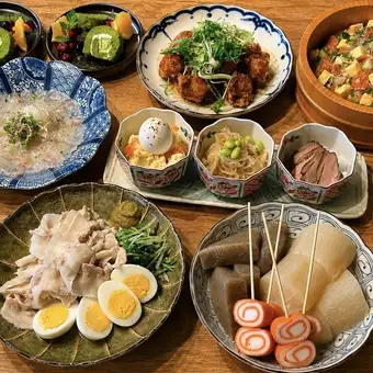 休闲派对◎2小时畅饮生啤【梅子套餐】刺身、关东煮、散寿司★共7道菜♪