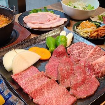 【日・祝】甲州牛・甲州富士桜ポーク焼肉　上コース