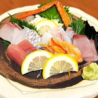 Sashimi platter from a fishing town