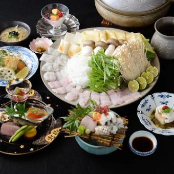 [Hamo hotpot full course] Enjoy the taste of hamo! (Hamo otoshi, hamo sushi, hamo tempura, grilled hamo, hamo hotpot, full course)