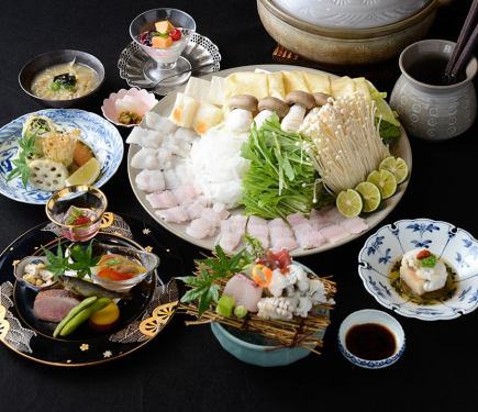 [Hamo hotpot full course] Enjoy the taste of hamo! (Hamo otoshi, hamo sushi, hamo tempura, grilled hamo, hamo hotpot, full course)