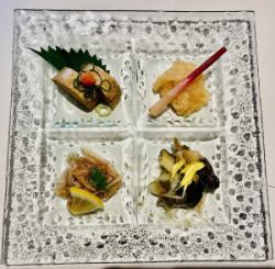 【酒が旨くなるアテ】　二軒目使いちょっとずつ盛り 酒あて四種盛合せ二割引サービス