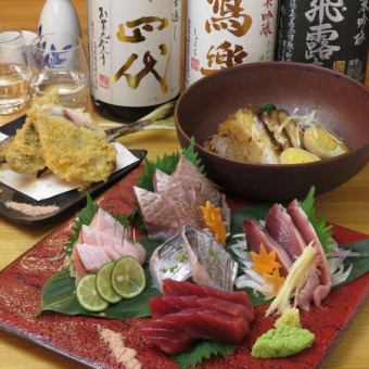 お料理全8品（旬の牡蠣付き）＋飲み放題付き！（厳選日本酒約80種類の飲み放題)