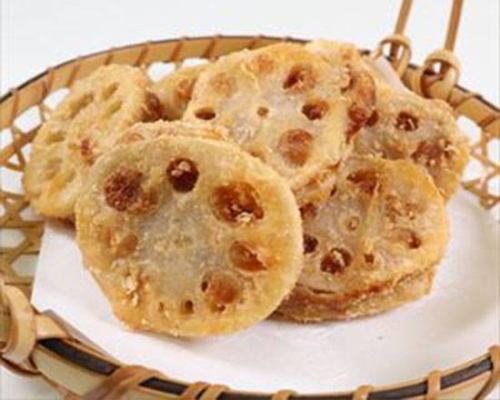 Deep-fried lotus root slices