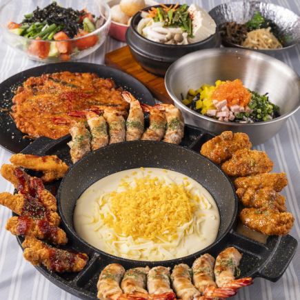 ★食べ飲み放題★海老ロ-ル&サムギョプサル&アラカルト60種[食放]&約200種[飲放]平日3580円