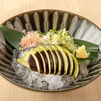 冷やし水茄子　薬味添え