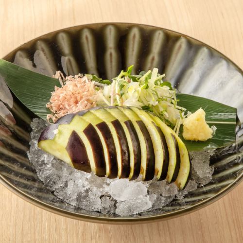 冷やし水茄子　薬味添え
