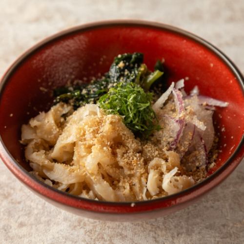 帆立の貝ひも胡麻ポン酢