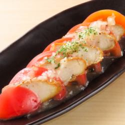 燻製鶏とトマトのサラダ