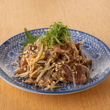 鰹の青唐辛子味噌和え