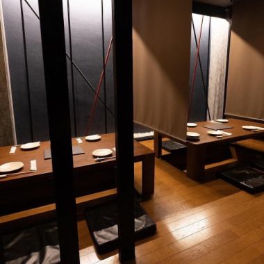 A newly opened hideaway izakaya restaurant near Obihiro Station.The bright and clean interior is suitable for a variety of occasions, including dates and girls' nights out.Tatami seating can accommodate groups of up to approximately 25 people.We also have semi-private rooms separated by roller curtains.