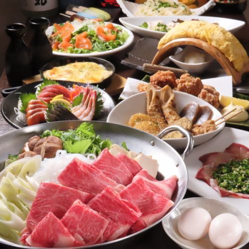 【松】すべてが極上。特選和牛の贅沢すき焼き鍋コース全11品120分(90分LO)飲放付 7000円(税込)