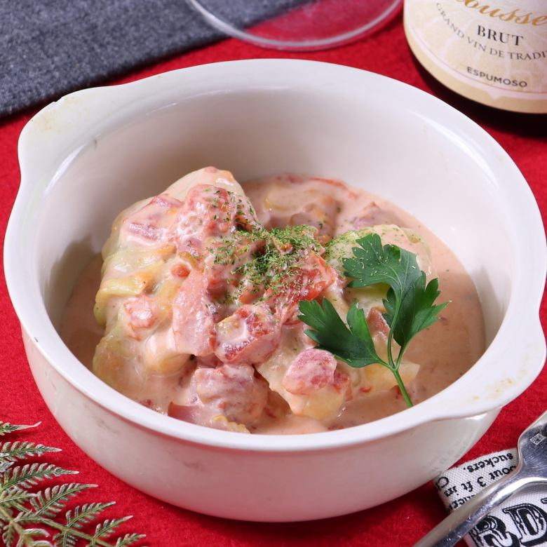 トマトクリームソース仕立てのロールキャベツ