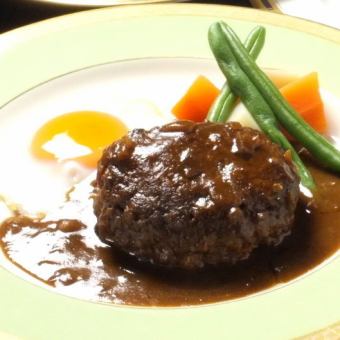 [Takeout] Teramachi hamburger steak (comes with rice or salad) 1500 yen
